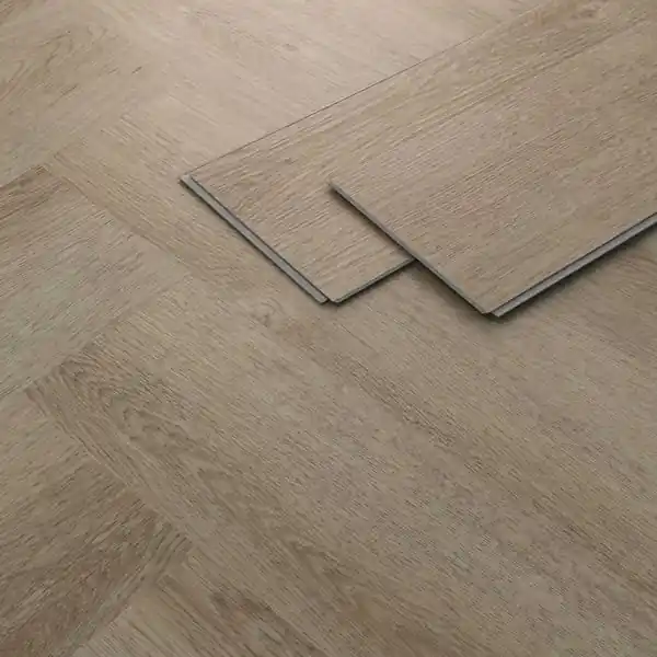 ML-Design Deluxe PVC-lattia, klikkausvinyylilankut vinyylilattia, 61cmx12.8cmx4.2mm, paksuus 4.2mm, 3.12m²/40 lankkua, kalanruoto tumma tammi, Merkkituote