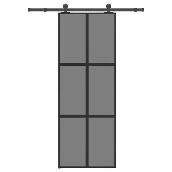 Ajankohtainen vidaXL liukuovi laitteistosarjalla 76x205 cm karkaistu lasi alumiini