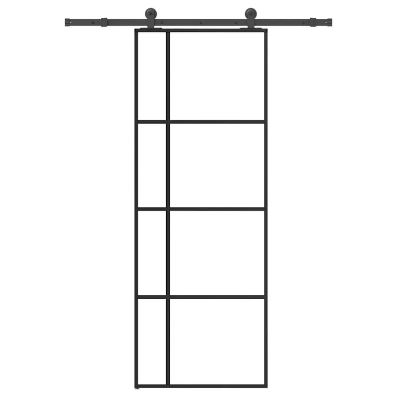 Liukuovi karkaistulla lasilla ja alumiinirungolla Koko 76x205 cm Väri Kirkas Flash-Tarjous