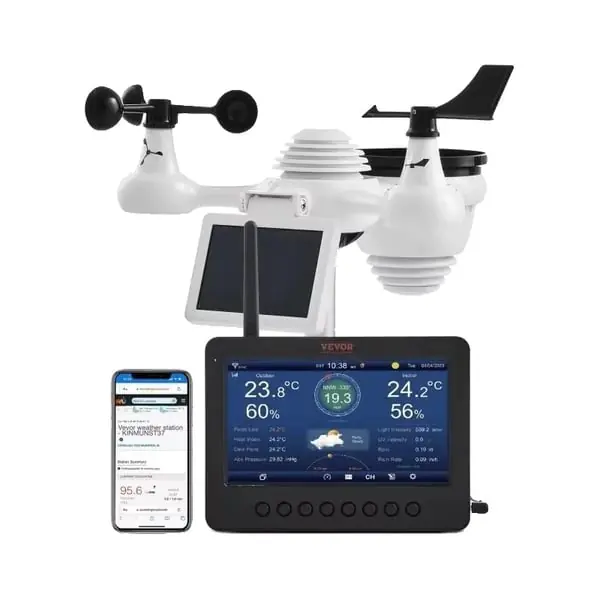Kampanjahinta VEVOR Langaton Sääasema, 7-in-1 Seuranta, 7" TFT-näyttö,YT60233