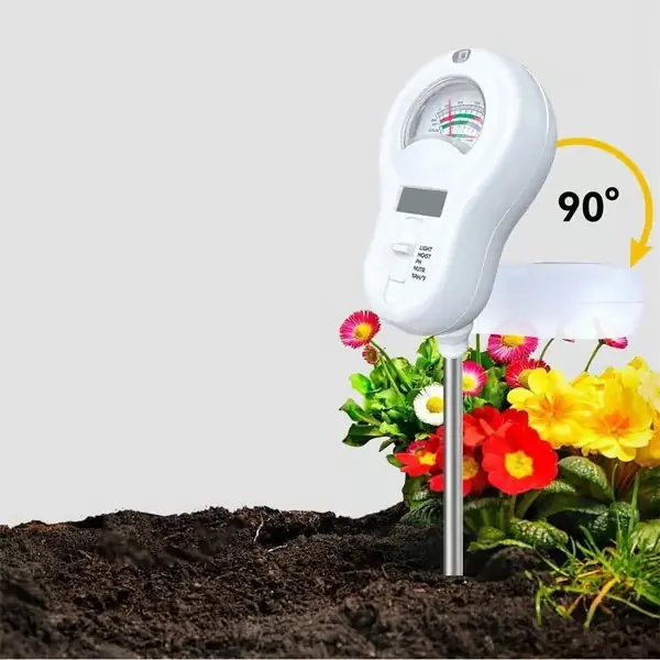 Poisto 6-in-1 maaperämittari, valon kosteus, pH, hedelmällisyys, lämpötila, kosteus, mittaustyökalu