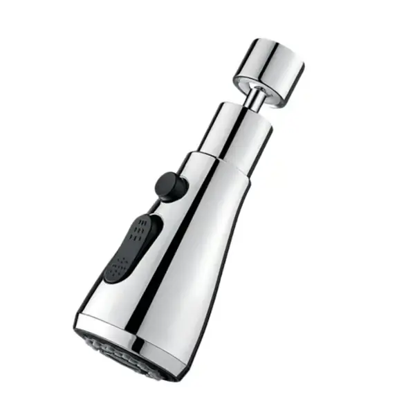 Sertifioitu 360-asteen kääntyvä keittiöhanan suutin täysi liikerata keittiöön, lisättä paine estämään roiskumista, kupari ja ABS, koko 13.8x4.8x4.8 cm Silver
