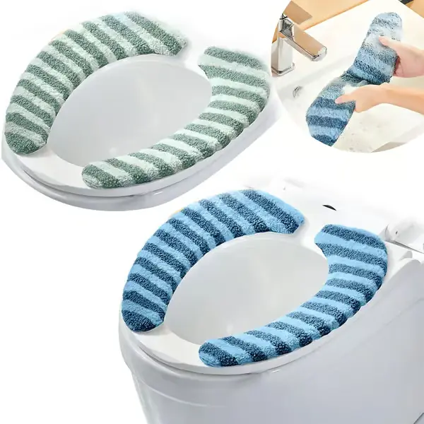 pestävät, lämpimät wc-istuimen päälliset - pehmeät muhkeat wc-istuimen tyynyt, liukumaton matto, pestävä ja konepestävä, itseliimautuva Nopea Toimitus
