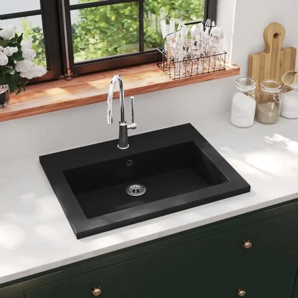 vidaXL Graniittiallas 600x450x120 mm musta Osta Tänään