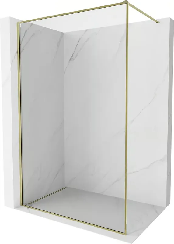 Vain Tänään Mexen Kioto-F Suihkuseinä Walk-in kehyksellä 95 x 202 cm, läpinäkyvä 8 mm, kulta - 800-095-104-50-00
