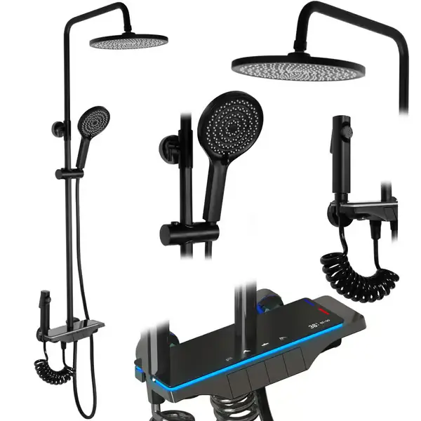 Flash-Tarjous SAVIO LED-SUIHKUSETTI MUSTA SKU REA-P8410