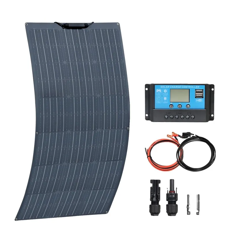 Suoraan Valmistajalta Joustava aurinkopaneeli, 50W / 100W / 120W vaihtoehdot, korkea hyötysuhde 24%,12V 100W Aurinkosarja