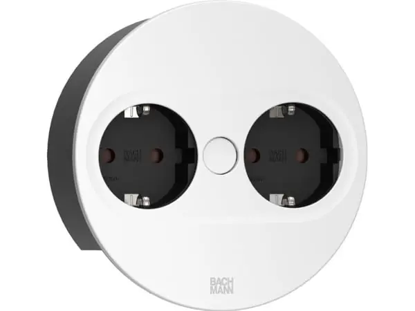 Bachmann TWIST 2 2x socket, round (946.200) white Nopea Toimitus