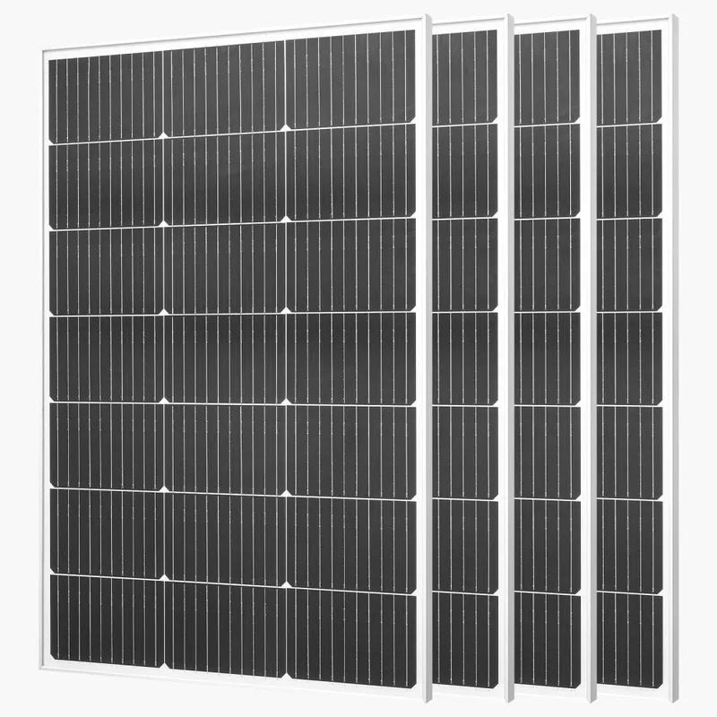 Alennus Aurinkopaneelit - Monokiteinen 4 x 100 W sarja - Hyötysuhde 23 % - MC4-liitin - IP65 vedenpitävä - Alumiinirunko - Off-grid auto/vene/matkailuauto