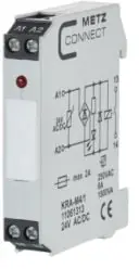 METZ CONNECT KRA-M4/1, valkoinen, 24 V, 250 V, 11,2 x 60 x 87,5 mm, 45 g, -20 - 55 °C, -20 - 55 °C Vain Rajoitetun Ajan