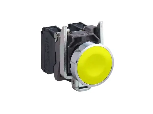 Osta Verkossa Schneider Electric XB4BA51, Painikekytkin, Langallinen, Metalli, Zamak, Keltainen, IP66, IP67, BV CSA DNV GL LROS (Lloyds register of shipping) RIN...