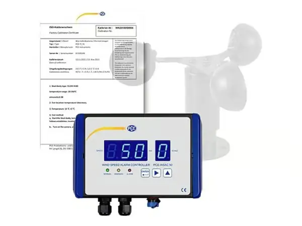 Asiakkaiden Suosikki PCE Instruments Anemometri Kalibroitu (ISO) 0-50 m/s