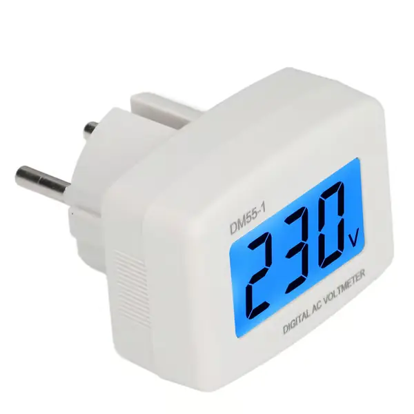 Ajankohtainen DM55-1 digitaalinen volttimittari, helppolukuinen LCD-digitaalinen jännitteenmittausmonitori kotiin 100-300V