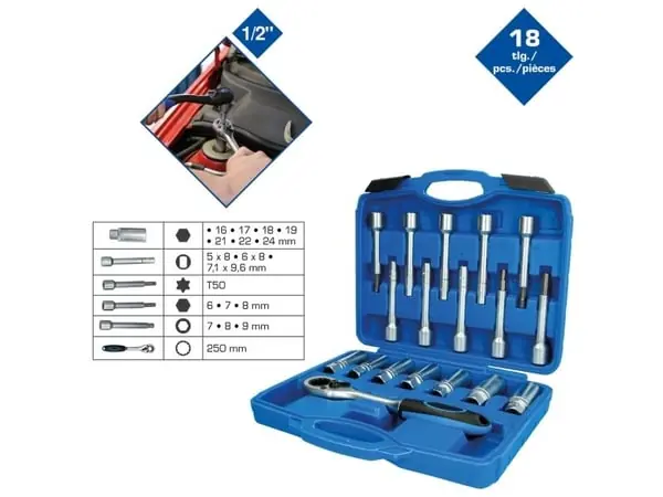 Pikatoimitus KS TOOLS Werkzeuge-Maschinen GmbH Iskunvaimentimen työkalusarja, 18-osainen (BT651250)
