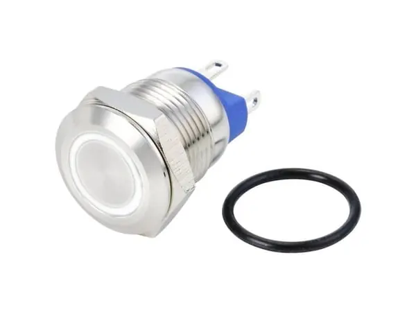 Alkuperäinen TRU COMPONENTS TC-10090908 GQ12-AF-10E/J/W/24V/S Ilkivallankestävä painonappikytkin 48 V/DC 2 A 1 x Pois päältä/(Päälle) Hetkellinen valkoinen IP67...