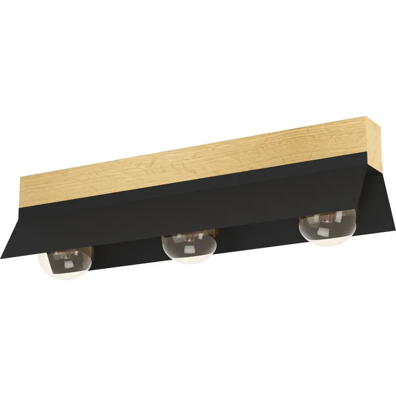 Poisto Kattovalaisin EGLO Tarrafo 3x40W 64x15cm musta/puu