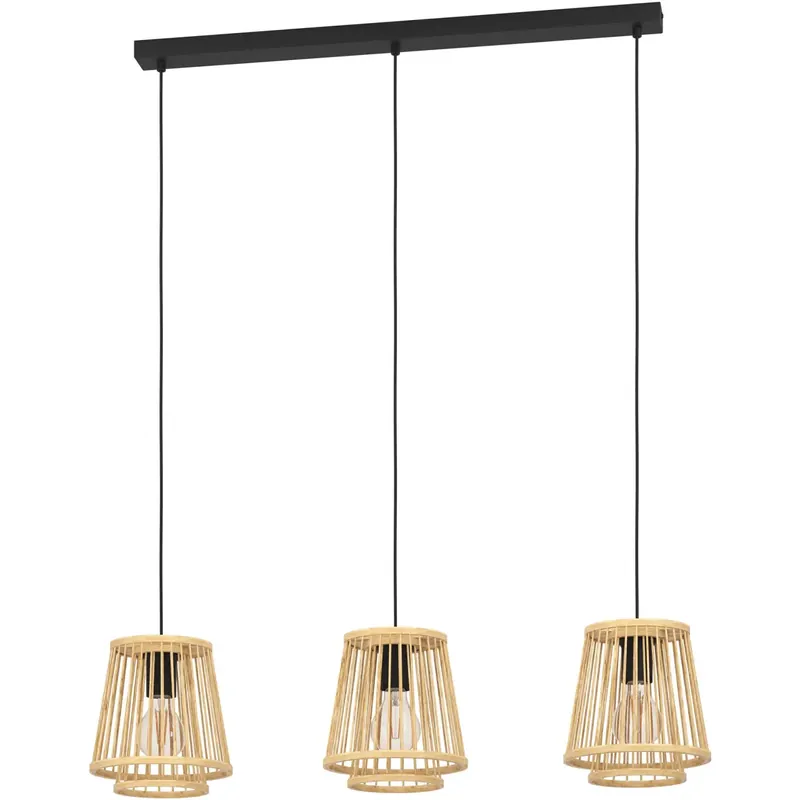 Uusi Kokoelma Riippuvalaisin 3-os Hykeham 3x40W 91x21cm puu/musta