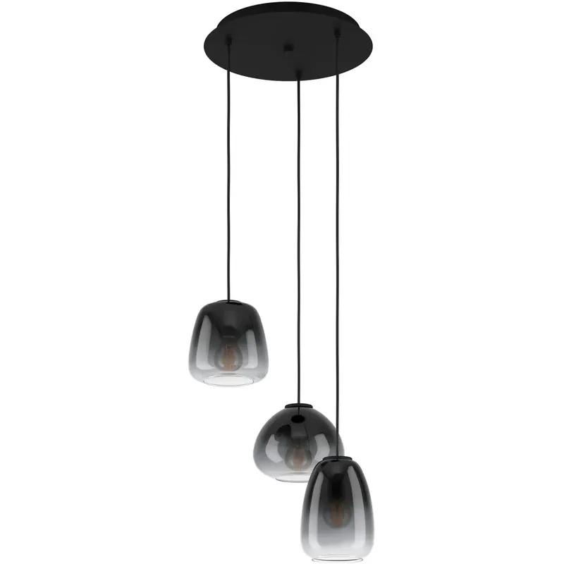 Riippuvalaisin 3-os EGLO Aguilares 3x40W Ø43cm savulasi/musta Asiakkaiden Suosikki