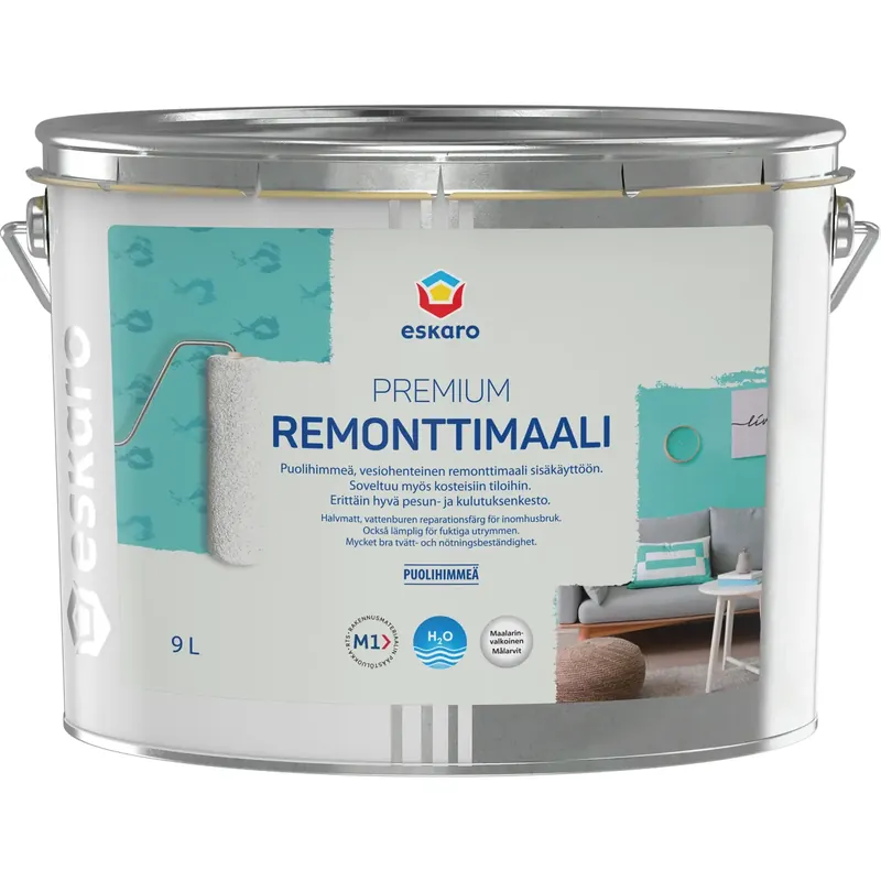 Remonttimaali Eskaro Premium maalarinvalkoinen 9 l Pikatoimitus