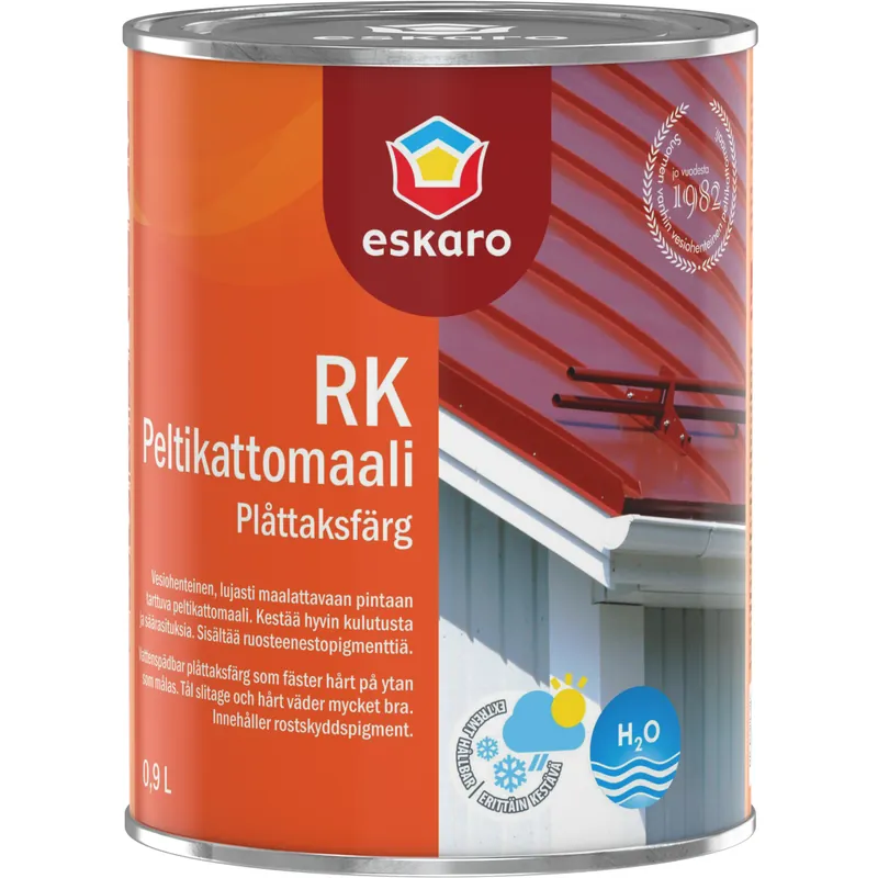 Rajoitettu Tarjous Peltikattomaali Eskaro RK 0,9 l musta
