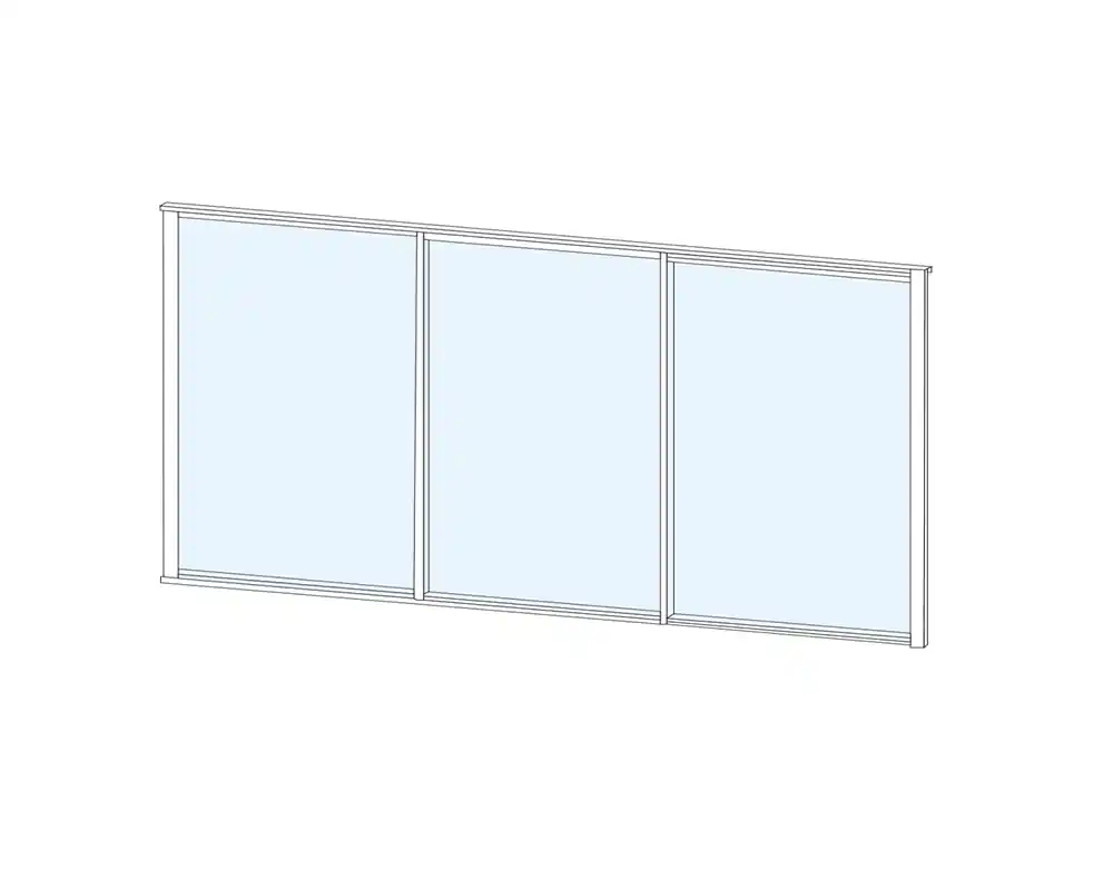 Erikoistarjous Terassin liukulasi-ikkuna Keraplast 3-os. 1100x2870mm, kirkas/valkoinen