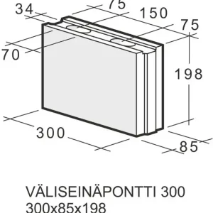 Aito Väliseinäpontti Weber Kahi 300 300x85x198 mm 1 kpl