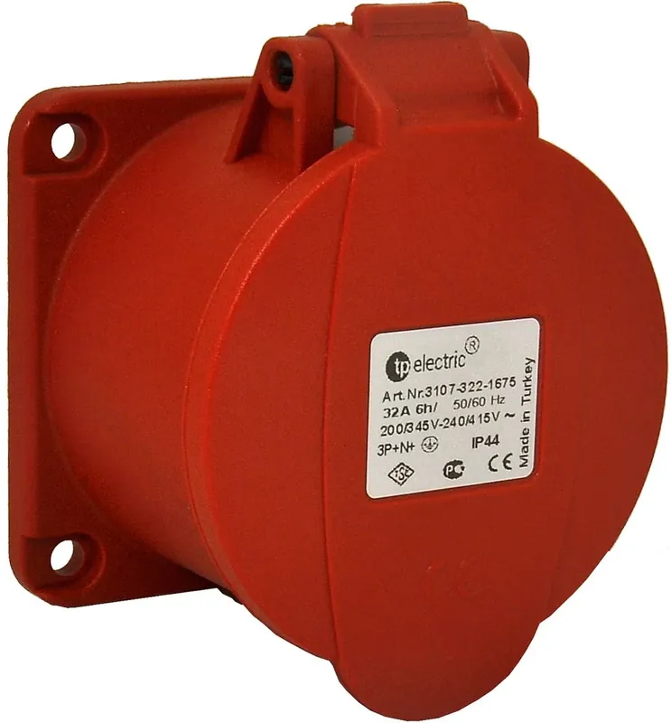 Pistorasia uppo suora 16a 3+n+pe 400v 6h IP44 (75x75) Uutuus