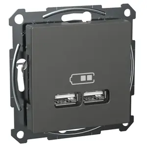 SCHNEIDER EXXACT 2*USB-PISTORASIA ANTRASIITTI IP21 - 7011031 Kausialennus